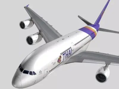 Airbus A-380 Thai International Airways 3D model