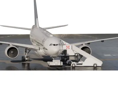 AIRBUS A330-202 Alitalia with interior 3D model