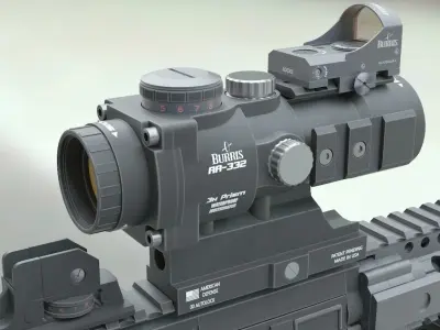 ar-15 ar - rifle with scope 3D model