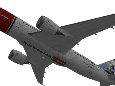 Boeing 787-800 Norwegian airlines Henrik Ibsen Low-poly 3D model