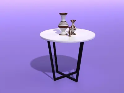 Modern table for kitchen or cafe Low-poly 3D model