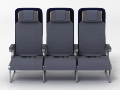 Economy Airplane Seating 3D model