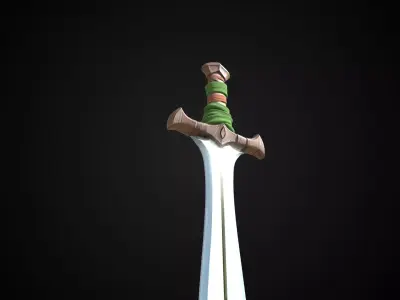 Stylized Hobbit Sword - Brandycleave - Game Ready 3D model