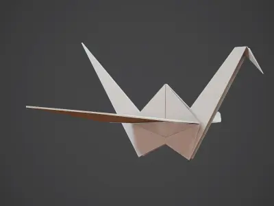  Origami low poly game assets 488 tris Low-poly 3D model