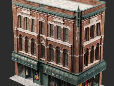 brick building 3D model