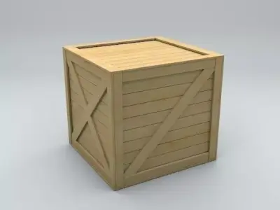  Old Wooden Shipping Transport Box Low-poly 3D model
