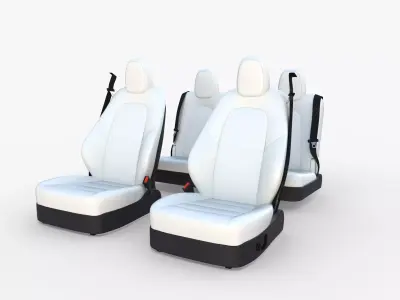 Tesla Model Y Seats White 3D model