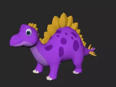 3D Model Stegosaurus Dinosaur  Character Model with Textures Low-poly 3D model