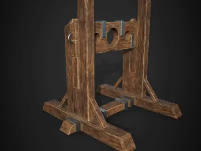 medieval pillory Low-poly 3D model