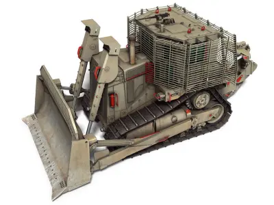 Israeli Armored D9R Bulldozer 3D model
