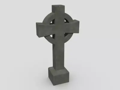 Tombstone Cross Low-poly 3D model