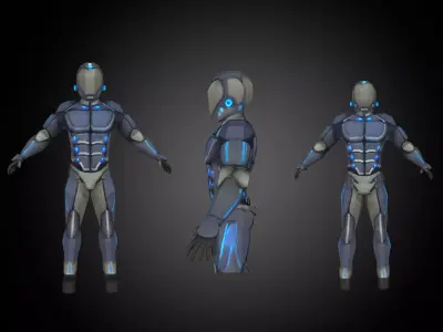Sci-Fi Character Game Ready Low Poly Free 3D model