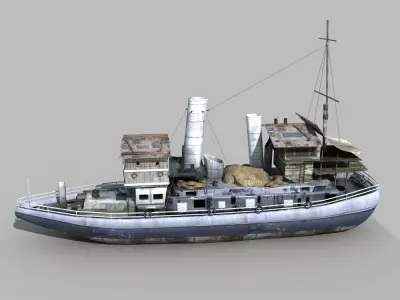 Old Cargo Ship 01 3D model
