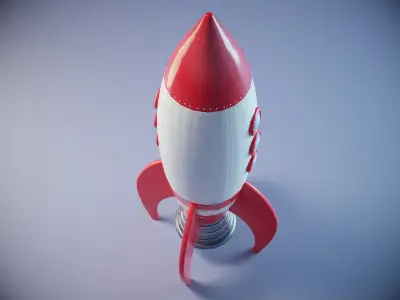Cartoon Rocket PBR  Low-poly 3D model