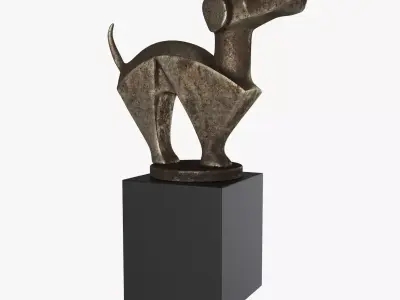 Statuette of a dog 3D model