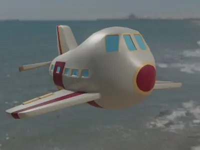 stylized airplane Low-poly 3D model