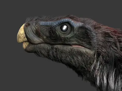 Realistic Therizinosaurus Rigged and Animated Low-poly 3D model
