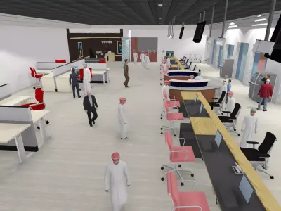 Modern Shopping Mall Interior and Reception Design Project A115 3D model