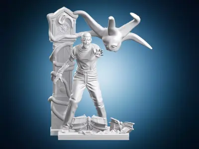 Vecna Clock Diorama 3D print model