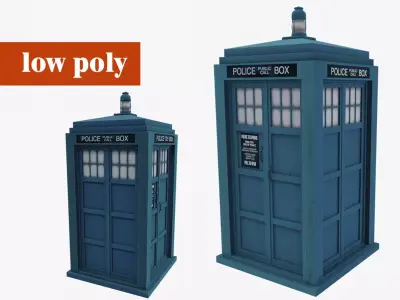 TARDIS Doctor Who Low-poly 3D model