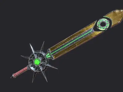 Fantasy Stylish Weapon- Chaos Sword Low-poly 3D model