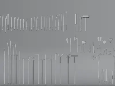 Japanese and Chinese Weapon Pack 3D model