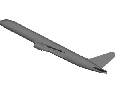 boeing-757 passenger jet flying in sky 3D model