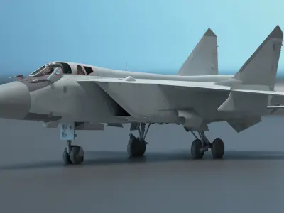 Russian MiG 31 Foxhound interceptor fighter jet 3D model