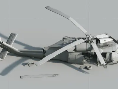 Black Hawk Wreck 3D model
