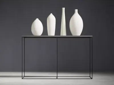 Console Table and Vases  Free 3D model