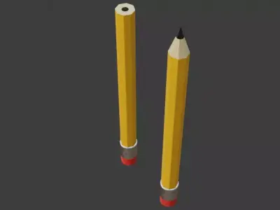 Low-poly pencil Free low-poly 3D model