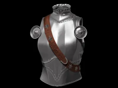 Female Knight Upper Chest Armor Sculpt Project 3D model