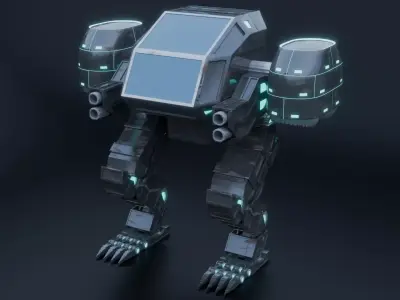 Game Ready Sci Fi Mech Robot Rigged PBR Low-poly 3D model