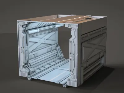 Sci Fi Corridor Interior Spaceship Part 3D Model 3D model