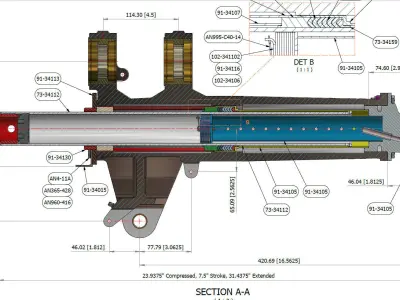 P-51BC and Early D Mustang Tail Wheel Shock Housing Sub Assembly 3D print model