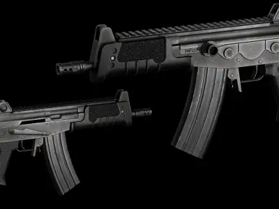 GAME READY MICRO GALIL RIFLE Low-poly 3D model