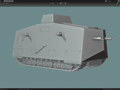 A7V TANK BASE MESH  Low-poly 3D model