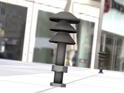 Electricity Poles Insulator 4 - Object 082 Low-poly 3D model