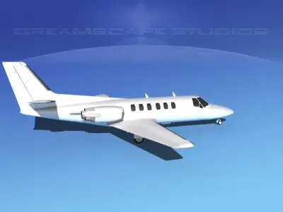 Cessna 550 Citation II White Livery 3D model