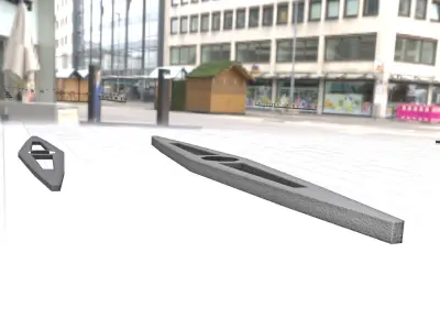 Concrete Power Pole Cross Connection 6 - Object 117 Low-poly 3D model