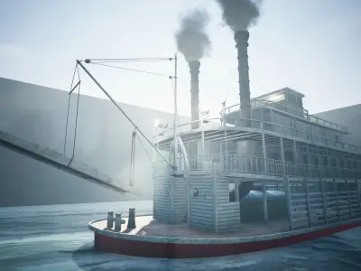 Steamboat Low-poly 3D model