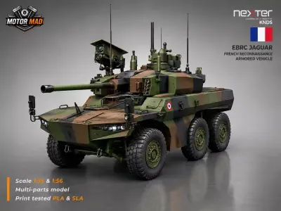 EBRC Jaguar French Reconnaissance Armored Vehicle 3D print model
