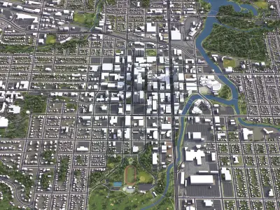 Rochester - 3D City Low-poly 3D model