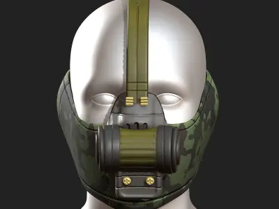 Gas mask respirator scifi futuristic 3d  Low-poly 3D model 46