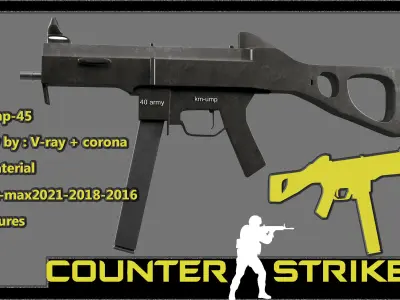 4weapons smg in counter strike 3D model