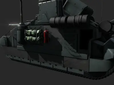 Sci-fi Tank Low-poly 3D model