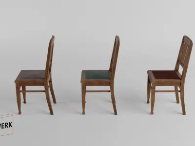 historic furniture Set 01 - 3D Low Poly 3D model