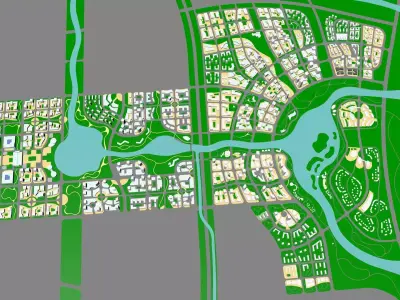 Urban highrise building building ancillary building commercial 3D model