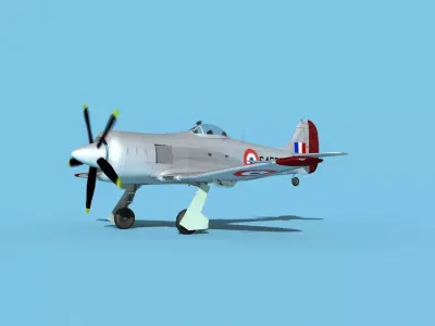 Hawker Tempest MKII V09 RAF 3D model