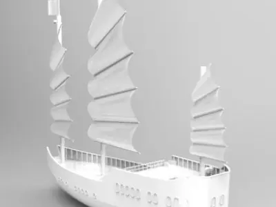 Wooden Chineese Junkboat 3D print model